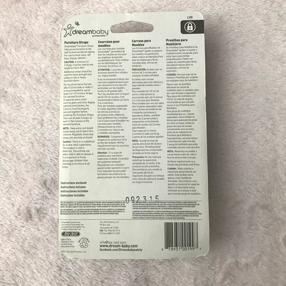 ✨✨5/$10✨✨Dreambaby 2 Furniture Straps Helps Secure Furniture To Wall Prevents - Picture 3 of 11